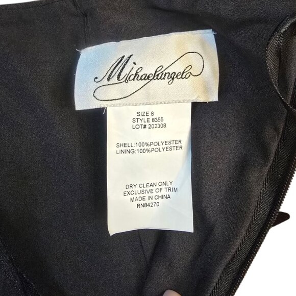 Black Satin Feel Strapless A-Line Cocktail Dress sz 8 - Picture 8 of 9